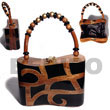 Natural Collectible Handcarved Laminated Acacia Wood Handbag /