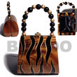 Natural Collectible Handcarved Laminated Acacia Wood Handbag /