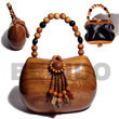 Natural Collectible Handcarved Laminated Acacia Wood Handbag /