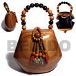 Natural Collectible Handcarved Laminated Acacia Wood Handbag /