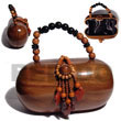 Natural Collectible Handcarved Laminated Acacia Wood Handbag /