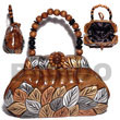 Natural Collectible Handcarved Laminated Acacia Wood Handbag /