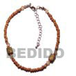 Natural Tan 2-3 Coco Pokalet Anklet BFJ001AK Shell Necklace Anklets