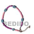 Natural Pink   Lavender 2-3mm Coco BFJ005AK Shell Necklace Anklets