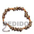Natural Buri Manol Seed With Orange BFJ008AK Shell Necklace Anklets