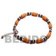 Natural Buri Seed Anklet In Orange BURIAK1 Shell Necklace Anklets