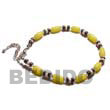 Natural Buri Seed Anklets In Yellow BURIAK3 Shell Necklace Anklets