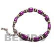 Natural Buri Seed Anklet In Lavender BURIAK4 Shell Necklace Anklets