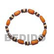 Natural Buri Seed Bracelet In Orange BURIBR1 Shell Necklace Seed Bracelets