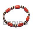 Natural Buri Seed Bracelet In Red BURIBR2 Shell Necklace Seed Bracelets