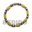 Natural Buri Seed Bracelet In Yellow BURIBR3 Shell Necklace Seed Bracelets