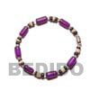 Natural Buri Seed Bracelet In Violet BURIBR4 Shell Necklace Seed Bracelets