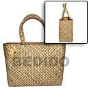 Natural Pandan With Patching Bag  BFJL03BAG Shell Necklace Philippine Bags