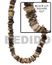 Natural Square Cut Black Lip 5-6mm BFJ004SQ Shell Necklace Shell Beads