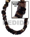 Natural Square Cut Black Pen BFJ005SQ Shell Necklace Shell Beads