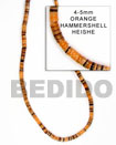 Orange Hammer Shell Beads Shell Strands Or