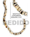 Natural Exotica Luhuanus Square Cut BFJ011SQ Shell Necklace Shell Beads