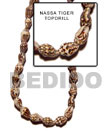 Natural Nassa Tiger Shell Topdrill In BFJ018SPS Shell Necklace Shell Beads