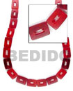 Natural Red Rectangular   Hole In BFJ037BN Shell Necklace Horn Beads