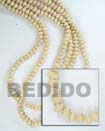 Natural Natural White Wood Mentos BFJ072WB Shell Necklace Wood Beads