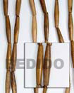 Natural Robles Football Stick 6x25 In BFJ098WB Shell Necklace Wood Beads