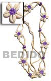 Natural Lavender Floral Cowrie Shell BFJ008BT Shell Necklace Belts