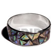 laminated inlaid crazy cut paua stainless bangle