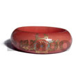Light Red Mahogany Tone Wooden Bangle with Embossed