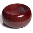 Chunky Stained High Gloss Natural Wood Bangle