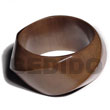 Natural Twisted Natural Wood Chunky Bangle Mocca Brown