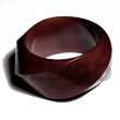 Natural Twisted Natural Wood Chunky Bangle Reddish Brown