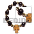 Natural Black Buri Seeds wood Beads BFJ5061BR Shell Necklace Wooden Bracelets