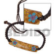 Natural Macramie Natural Coco Id Bracelet W/ Painted