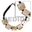 Natural Sq. Cut hammer shell On Wax BFJ5070BR Shell Necklace Shell Bracelets