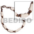 Natural 4-5mm White Clam Heishe   BFJ5075BR Shell Necklace Shell Bracelets