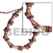 Natural Tan Sq. Cut Coco & Pink BFJ5083BR Shell Necklace Coco Bracelets