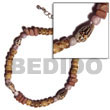 Natural Tan Sq. Cut 4-5mm Coco BFJ5085BR Shell Necklace Coco Bracelets