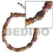 Natural Tan Sq. Cut/4-5mm Coco Pokalet. Tiger/beads &