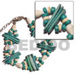 Natural 2 Rows Aqua Green Coco Indian BFJ5086BR Shell Necklace Shell Bracelets