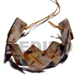 Natural 7 Pcs. 20mmx20mm Brownlip BFJ5219BR Shell Necklace Shell Bracelets