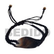 Black Macrame Blacklip Shell Id Bracelet