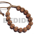 Natural Palmwood Round Wood Beads in Macrame Beige