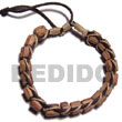 Natural Palmwood Cylinder Wood Beads in Macrame Brown
