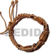 Natural Tube Wood Beads in Macrame Satin Cord