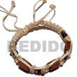 Natural Tube Wood Beads in Macrame Satin Cord