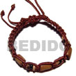 Natural Tube Wood Beads in Macrame Satin Cord