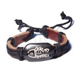 Surfer leather bracelet tribal fish