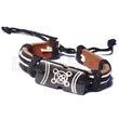 Surfer leather bracelet tribal shield