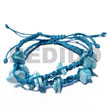 Natural Adjustable Natural Macramae Pair In Baby Blue Bracelets