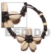 Natural Flower Sigay   4-5 Coco BFJ617BR Shell Necklace Macrame Bracelets